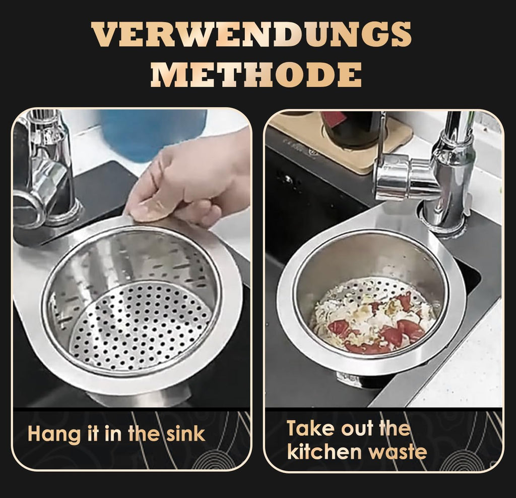 🎁Stainless steel drain basket for kitchen sink
